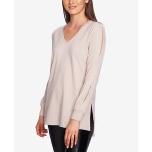 1.State Cozy Split Sleeve V-Neck Sweater Top